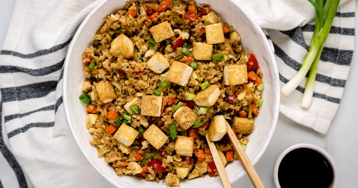 Tofu Cauliflower Fried Rice - Slender Kitchen