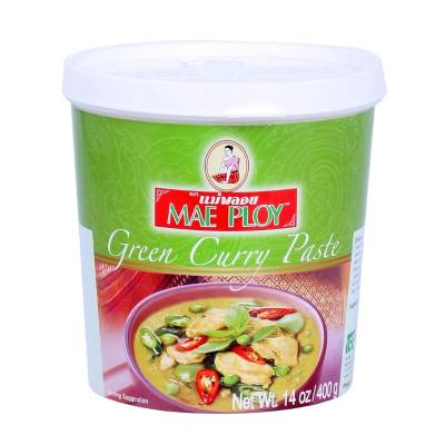 Mae Ploy Green Curry Paste, Authentic Thai Green Curry Paste for Thai Curries & Other Dishes, Aromatic Blend of Herbs, Spices & Shrimp Paste