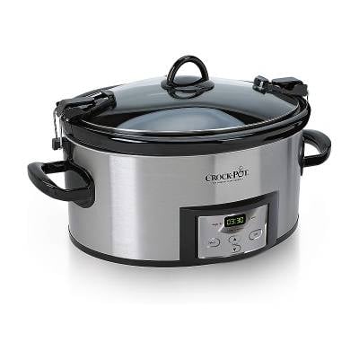 Crock-Pot 6 Quart Cook & Carry Programmable Slow Cooker with Digital Timer, Stainless Steel