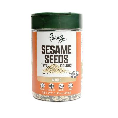Pereg Black & White Sesame Seeds - 5.3 Oz - Unhulled & Raw Sesame Seeds - Crunchy & Nutty Flavor - Keto Friendly - Vegan - Non-GMO - Kosher Certified