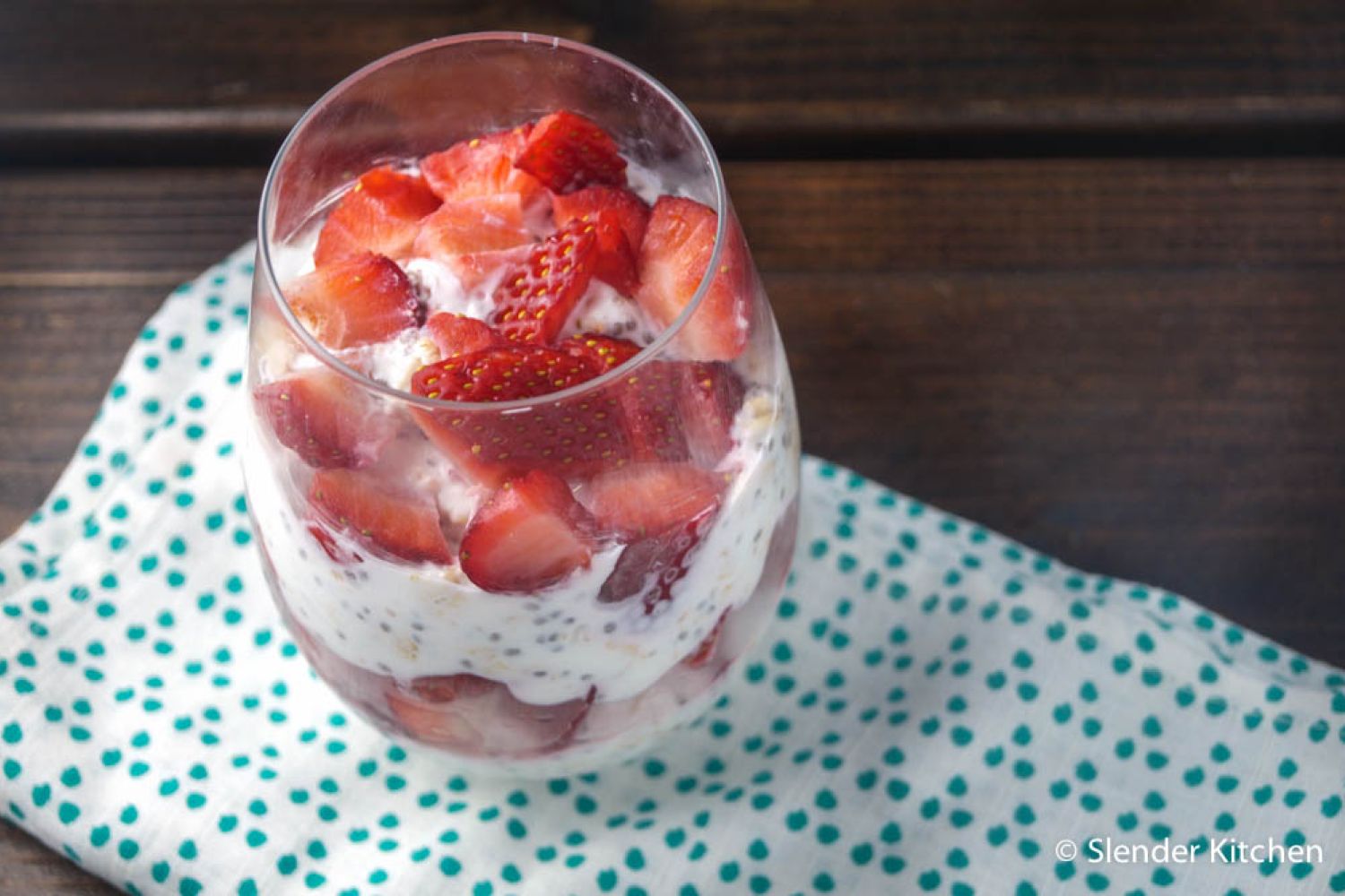 Low Carb Yogurt Parfait with Strawberries, Flax, and Chia Seeds
