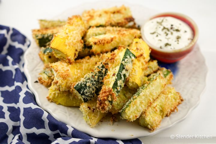 Baked Garlic Parmesan Zucchini and Summer Squash Fries