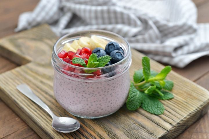 Strawberries and Cream Chia Seed Pudding
