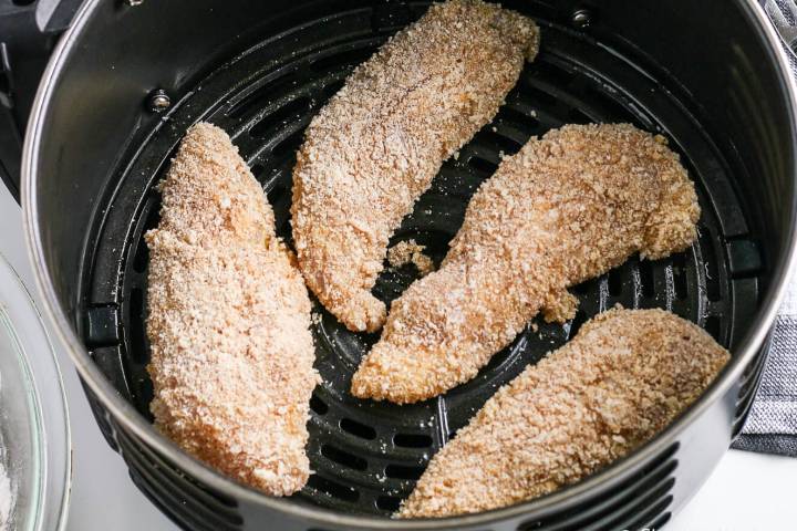 Chicken tenders in the air fryer. 