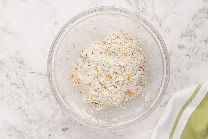 Two ingredient cheddar biscuit dough.