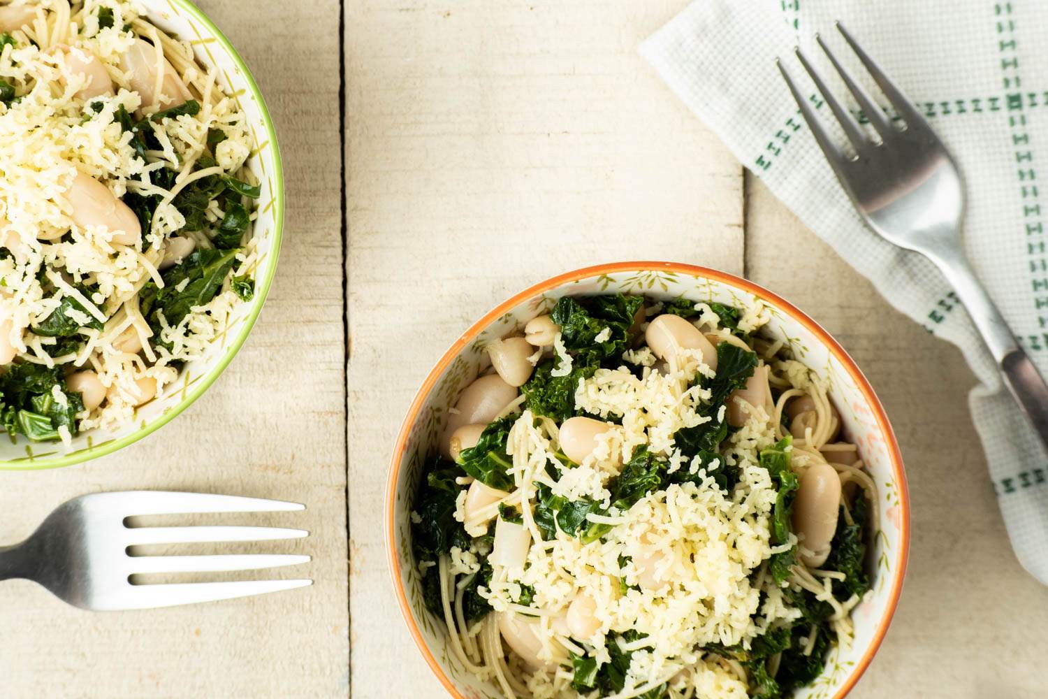 Angel Hair Pasta with White Beans and Kale Slender Kitchen