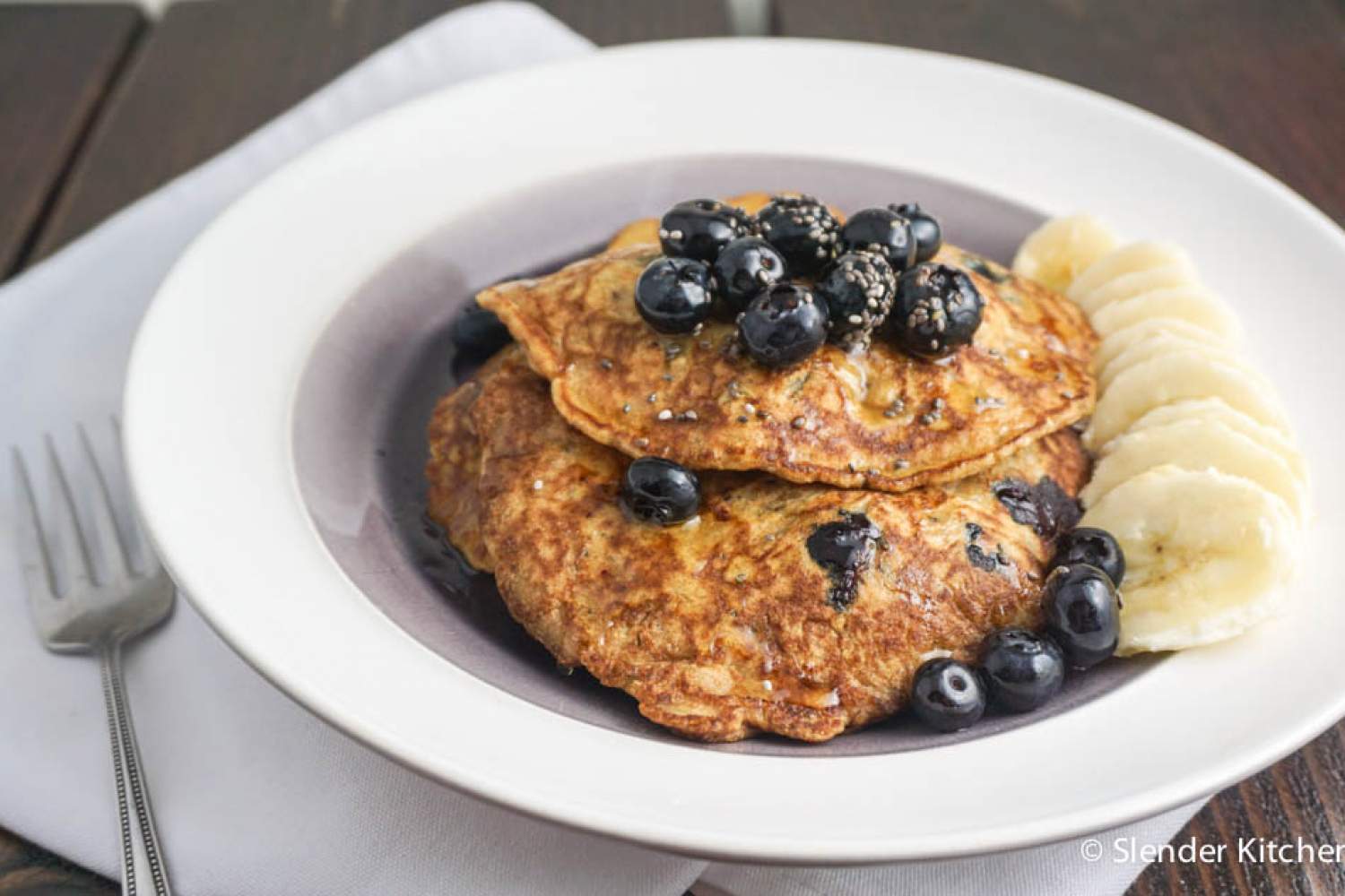 Lemon Blueberry Chia Pancakes Slender Kitchen