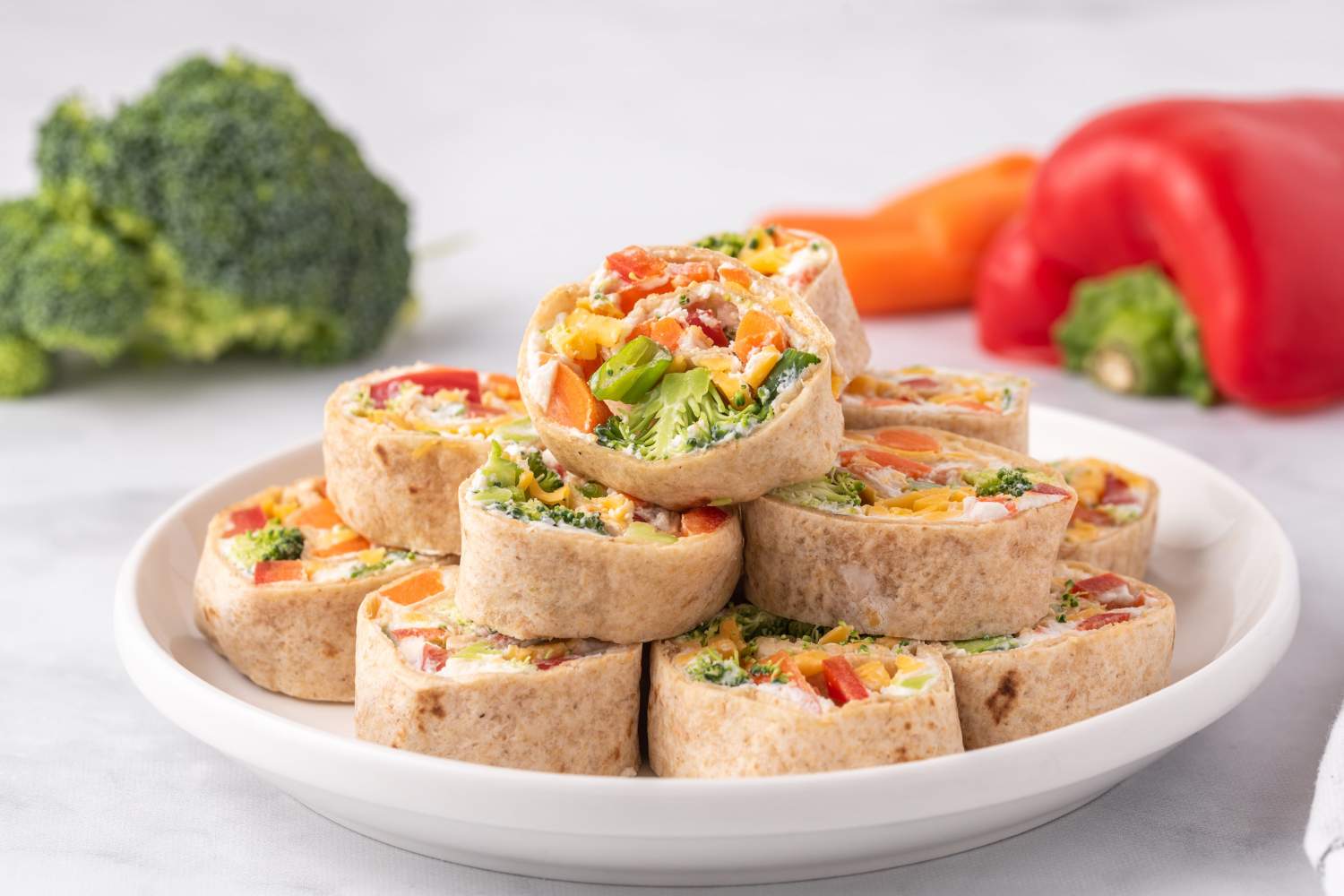 Cream Cheese Pinwheels with Vegetables Slender Kitchen