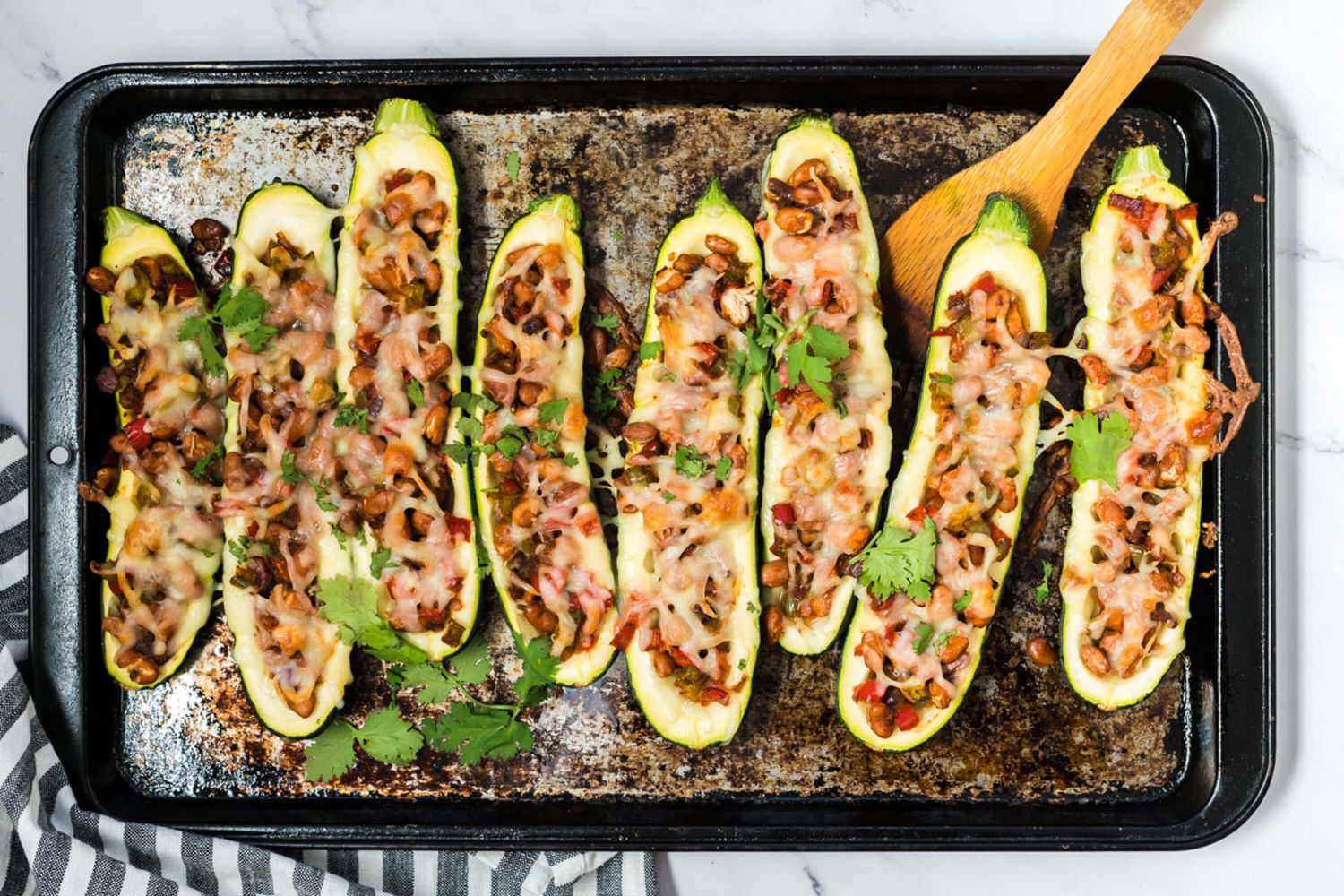 Fajita Stuffed Zucchini with Pinto Beans Slender Kitchen