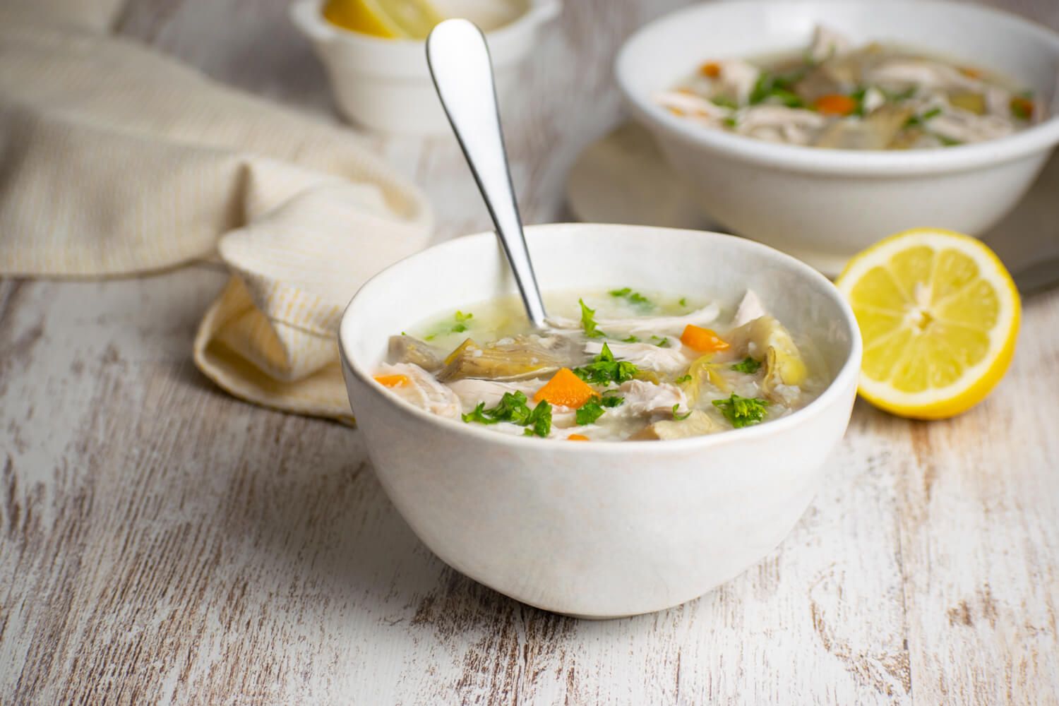 Slow Cooker Lemon Chicken Artichoke Soup Slender Kitchen