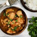 Instant Pot Chicken Tikka Masala in a creamy curry coconut milk with fresh cilantro and chicken breast.