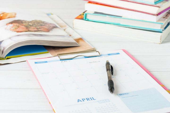 Meal plan with cookbooks on the side.