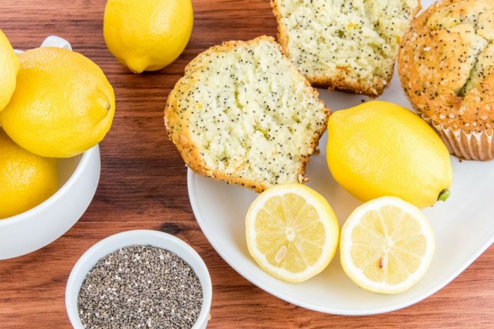 Low Carb Lemon Chia Seed Muffins