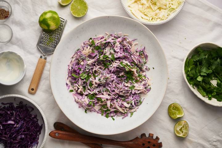 3-Ingredient Cabbage Slaw For Tacos - Lexi's Clean Kitchen