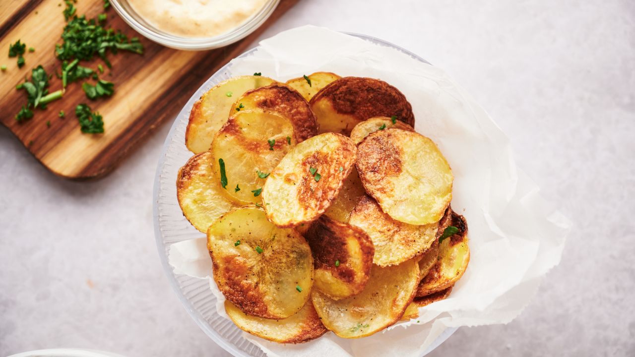 Baked Potato Chips Maker Cook Potato Chip Baking Dishes Healthy low  calorie-_$f