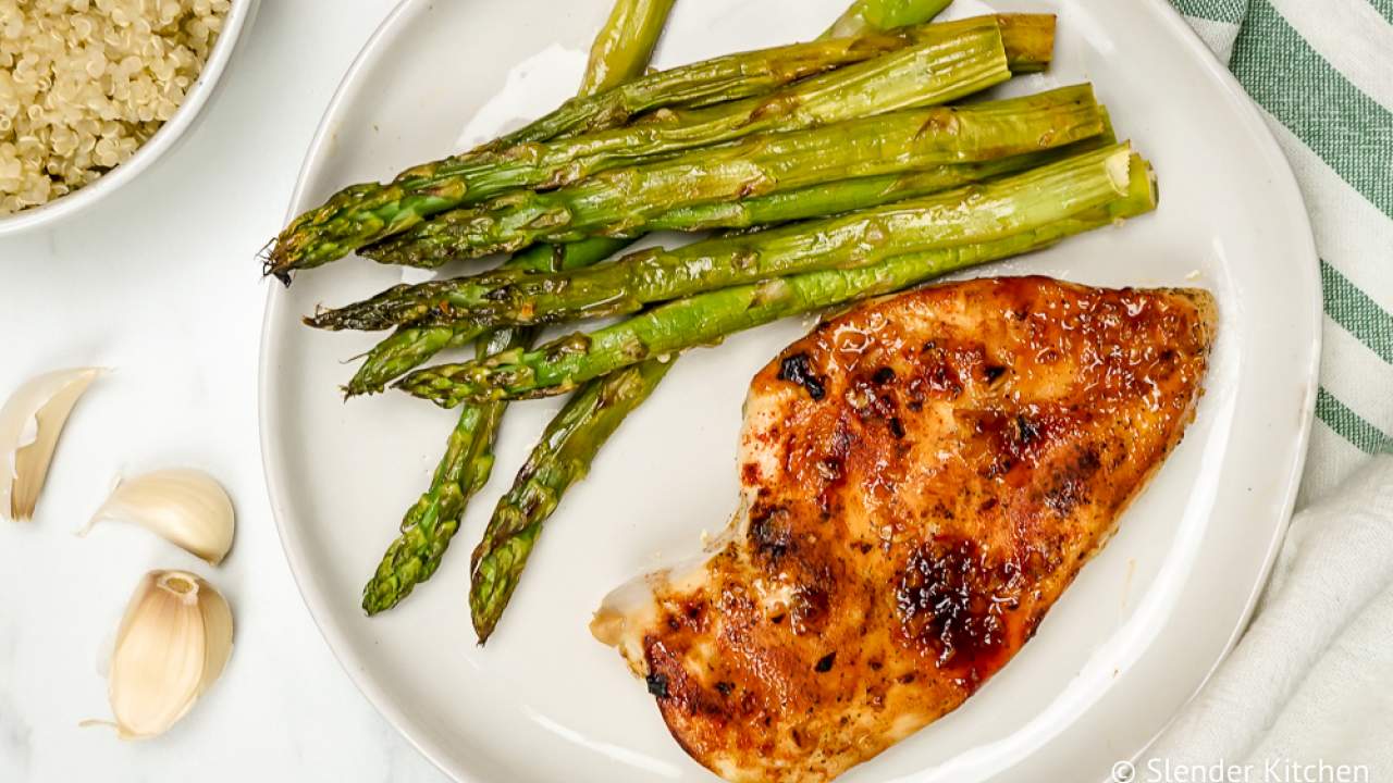 Honey Garlic Chicken And Asparagus Slender Kitchen