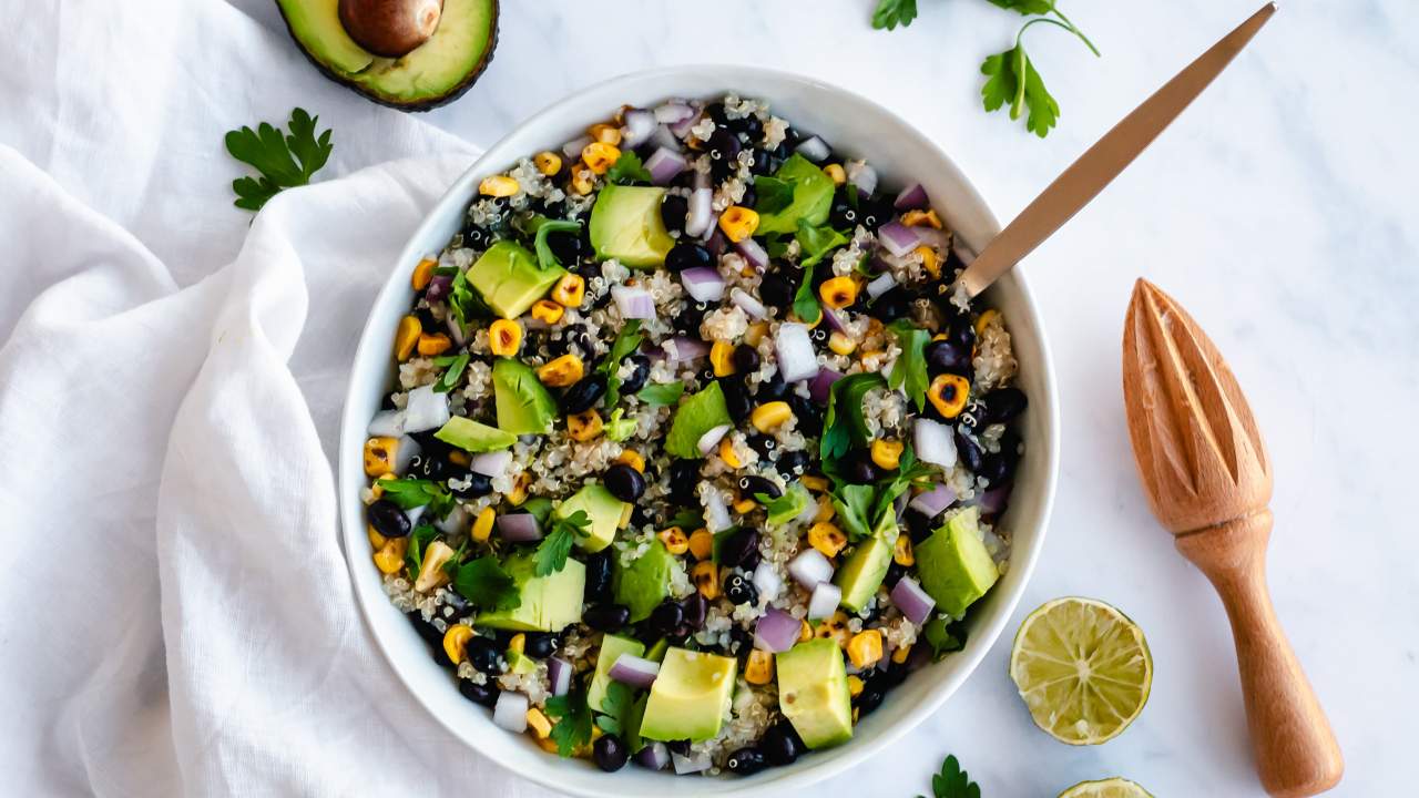 Southwest salad with black beans, corn, and avocado