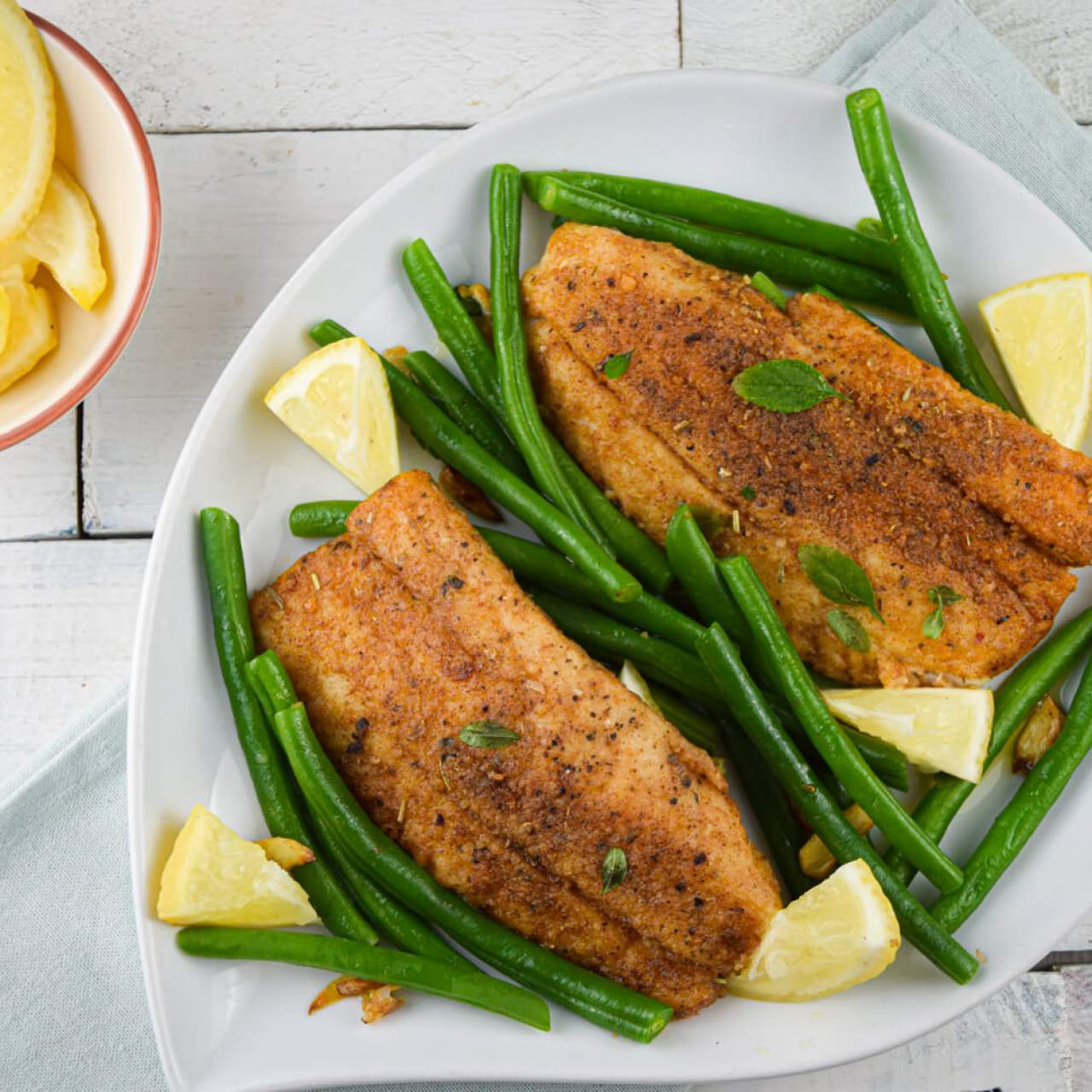 Pan Seared Tilapia With Green Beans Slender Kitchen