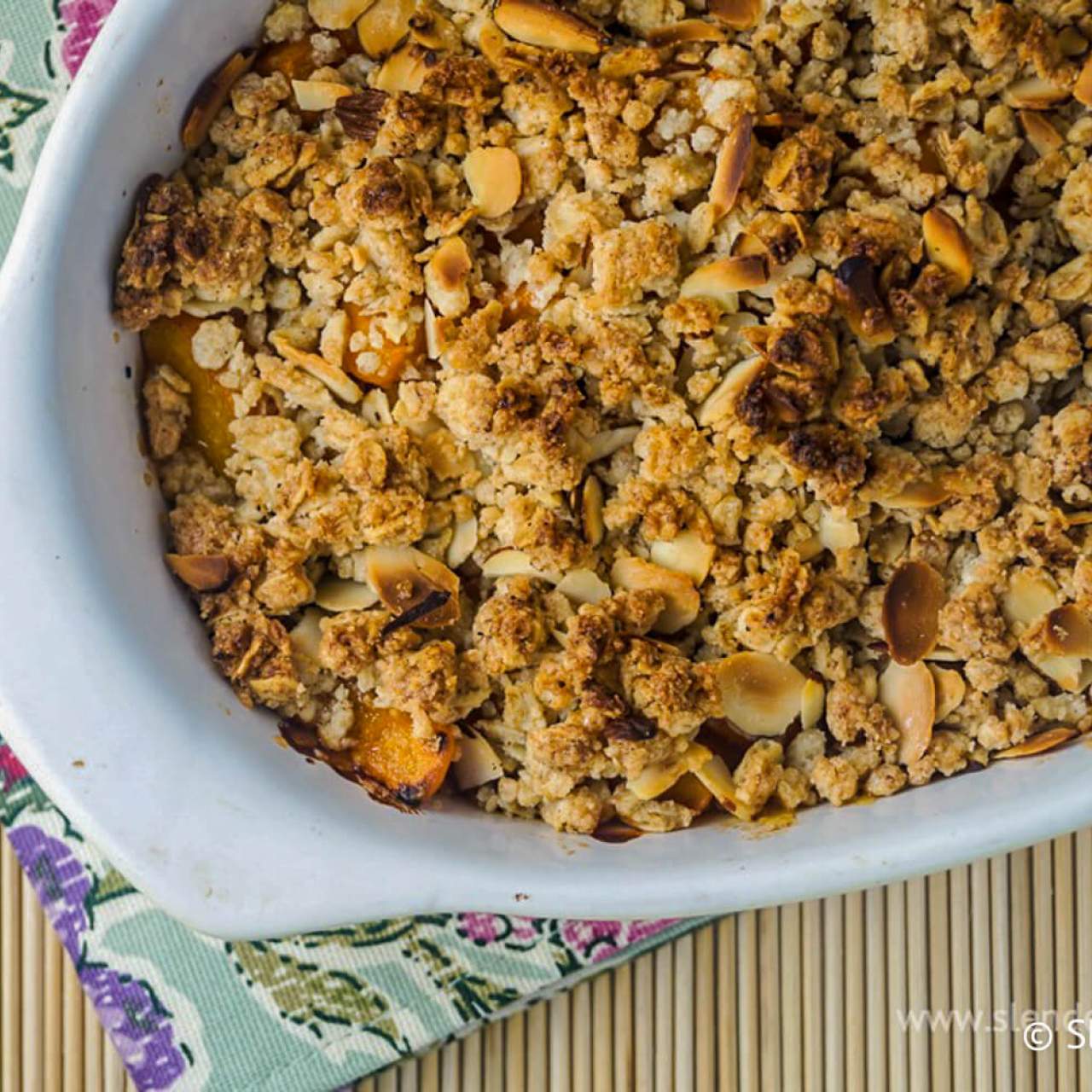 image of Apricot Crumble recipe by Slender Kitchen
