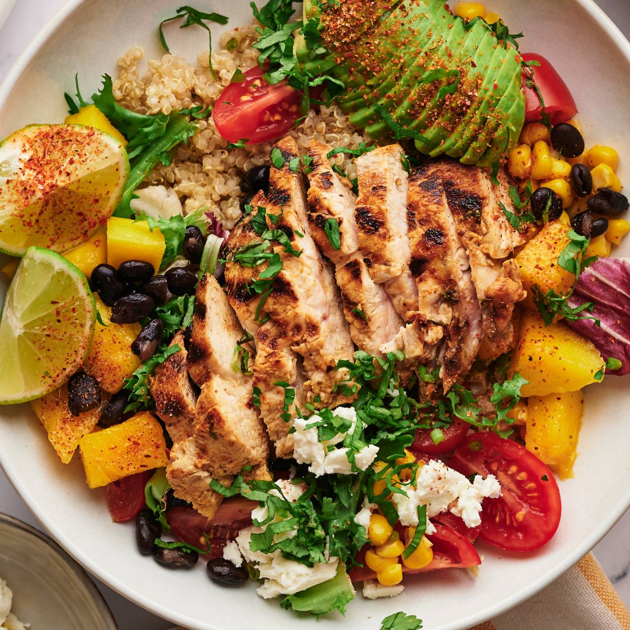 BBQ chicken quinoa salad bowls (+ video) - Family Food on the Table