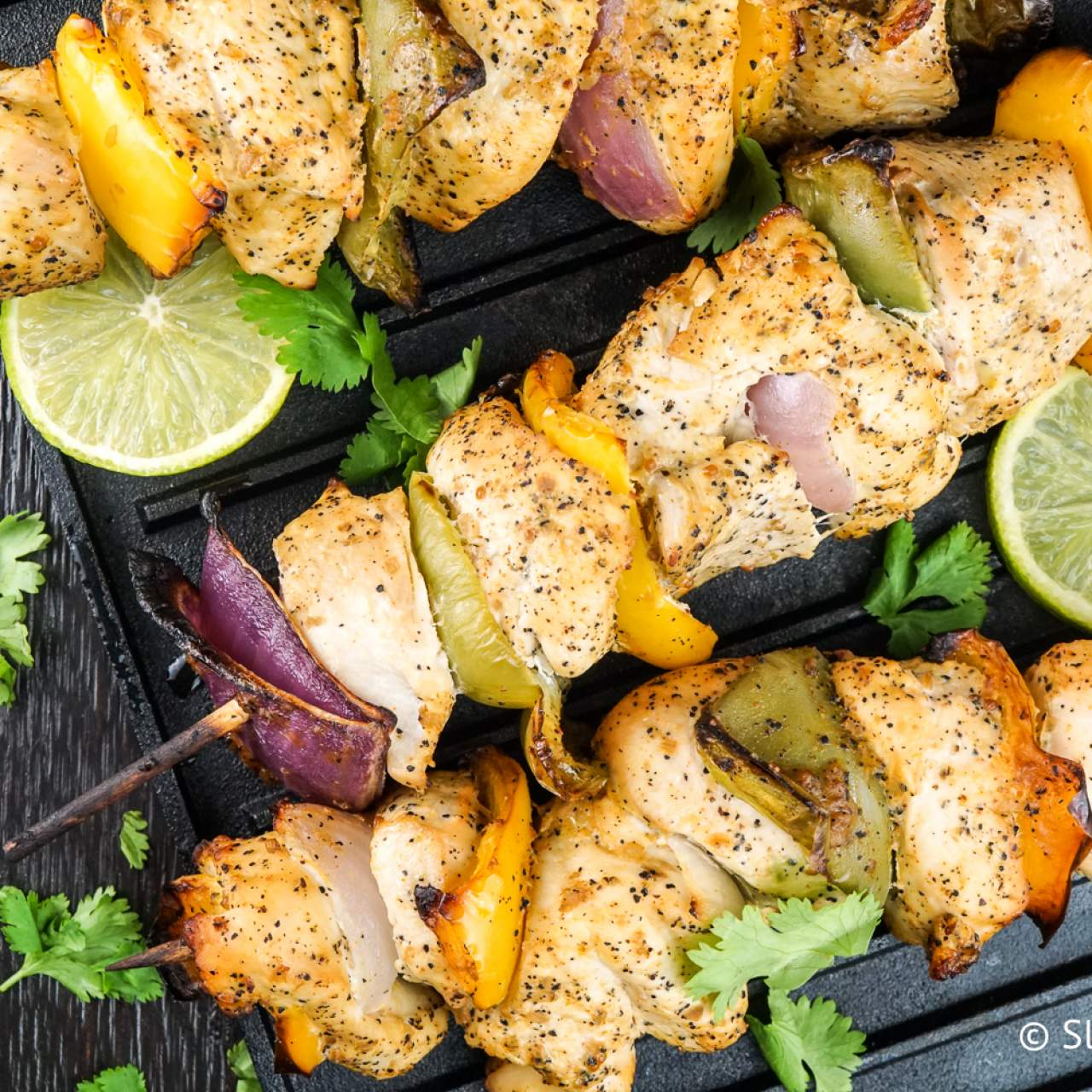 Skewered lime spiced chicken