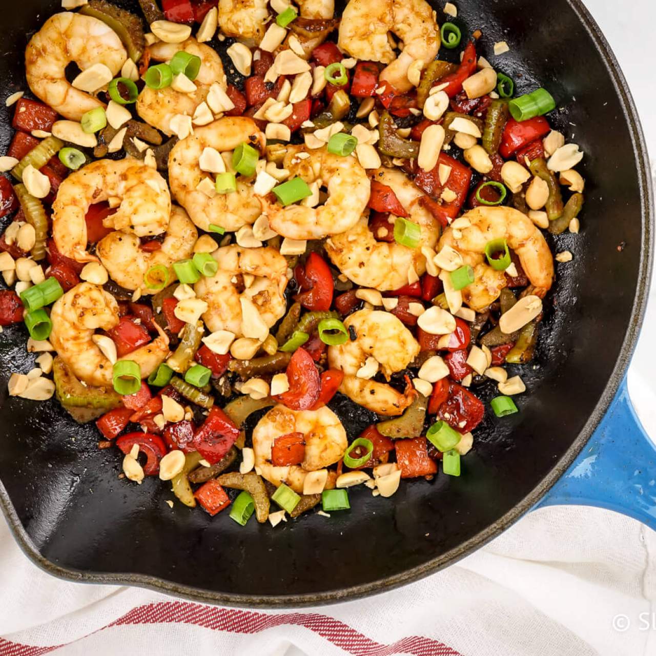 Kung-Pao Jumbo Shrimp Stir-Fry Recipe