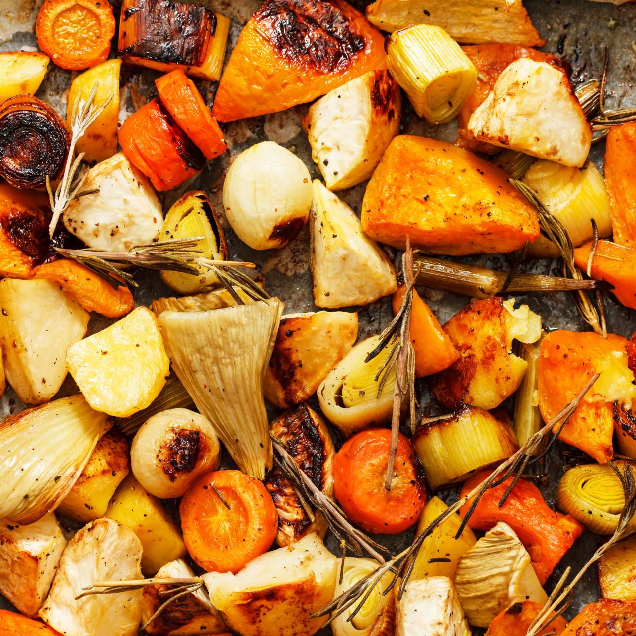 Roasted vegetableand root sausage recipe