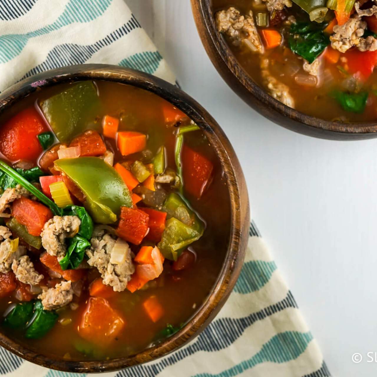  Sausage, Pepper, and Spinach Soup-image