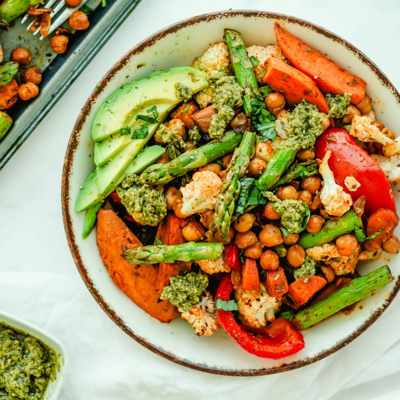 Sheet Pan Pesto Chickpeas and Vegetables image