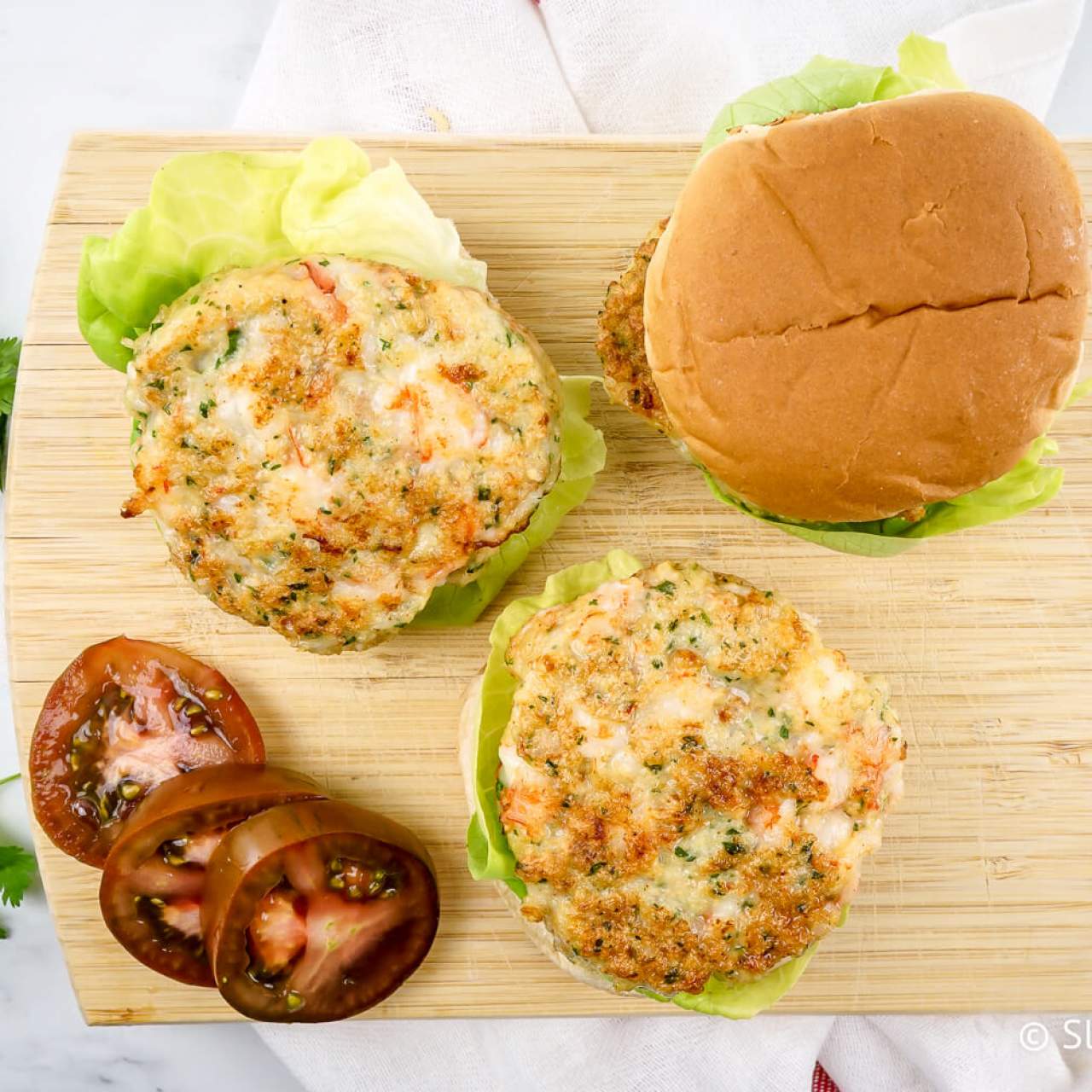 Crispy Shrimp Burgers - Slender Kitchen