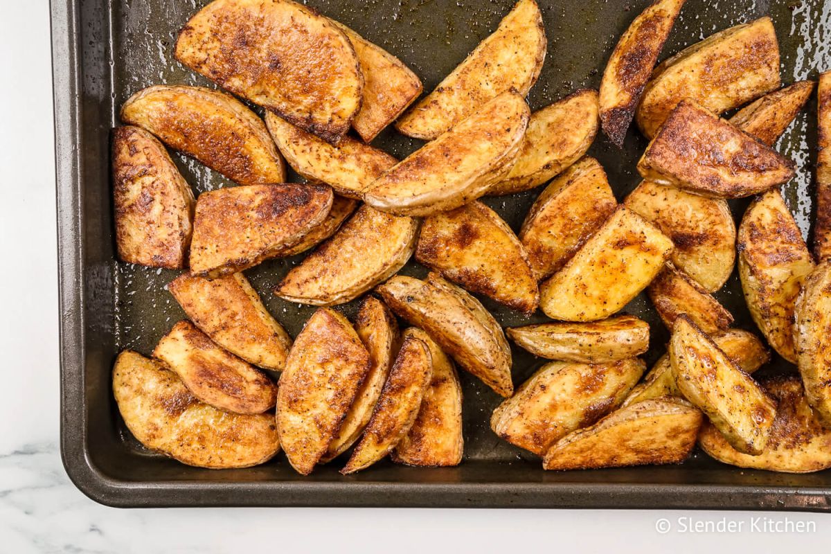 Crispy Baked Potato Wedges - Slender Kitchen