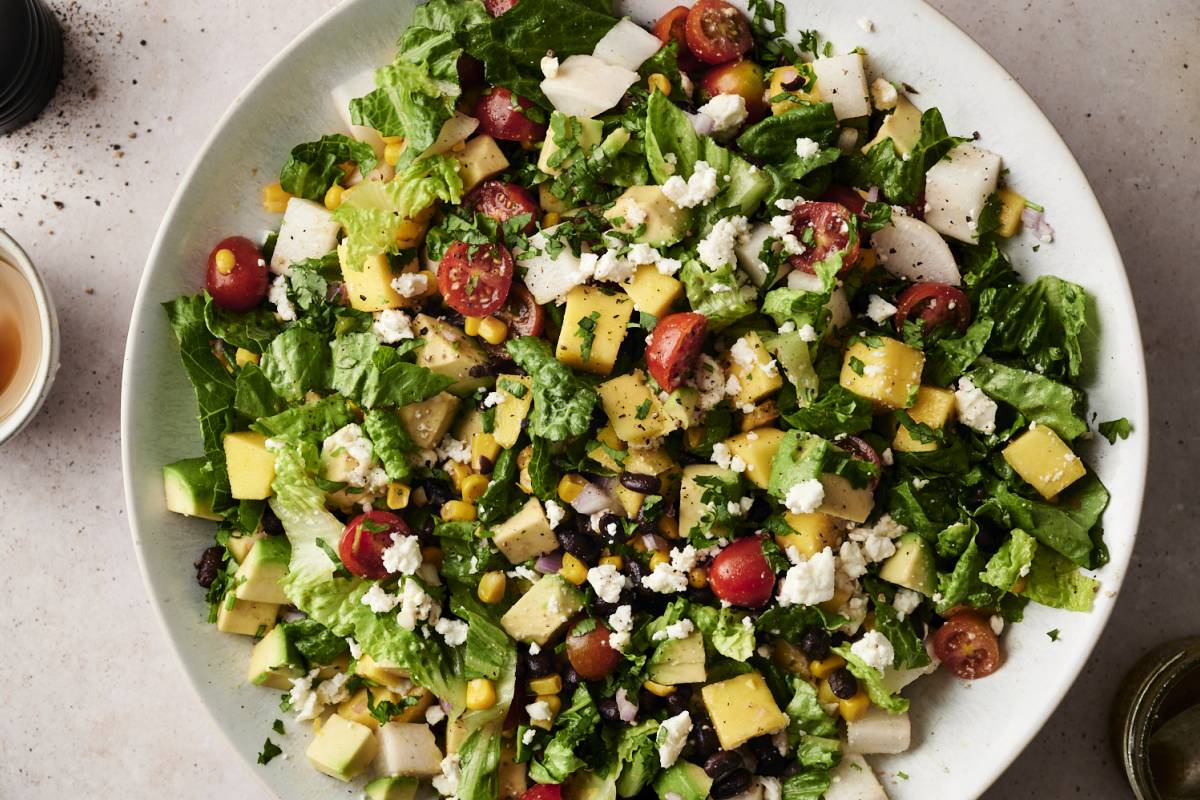 mexican green salad with honey lime dressing Mexican Chopped Salad with Honey Lime Dressing