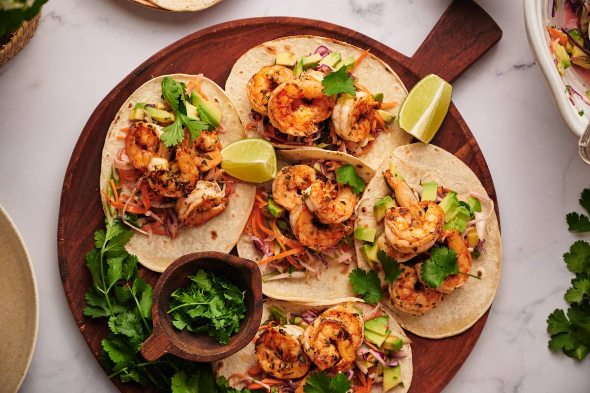Shrimp Tacos with Cilantro Slaw