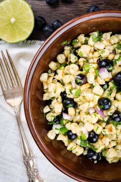 Blueberry Corn Salad with Honey Lime Vinaigrette Slender Kitchen