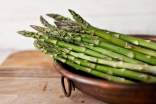 Bowl with green asparagus
