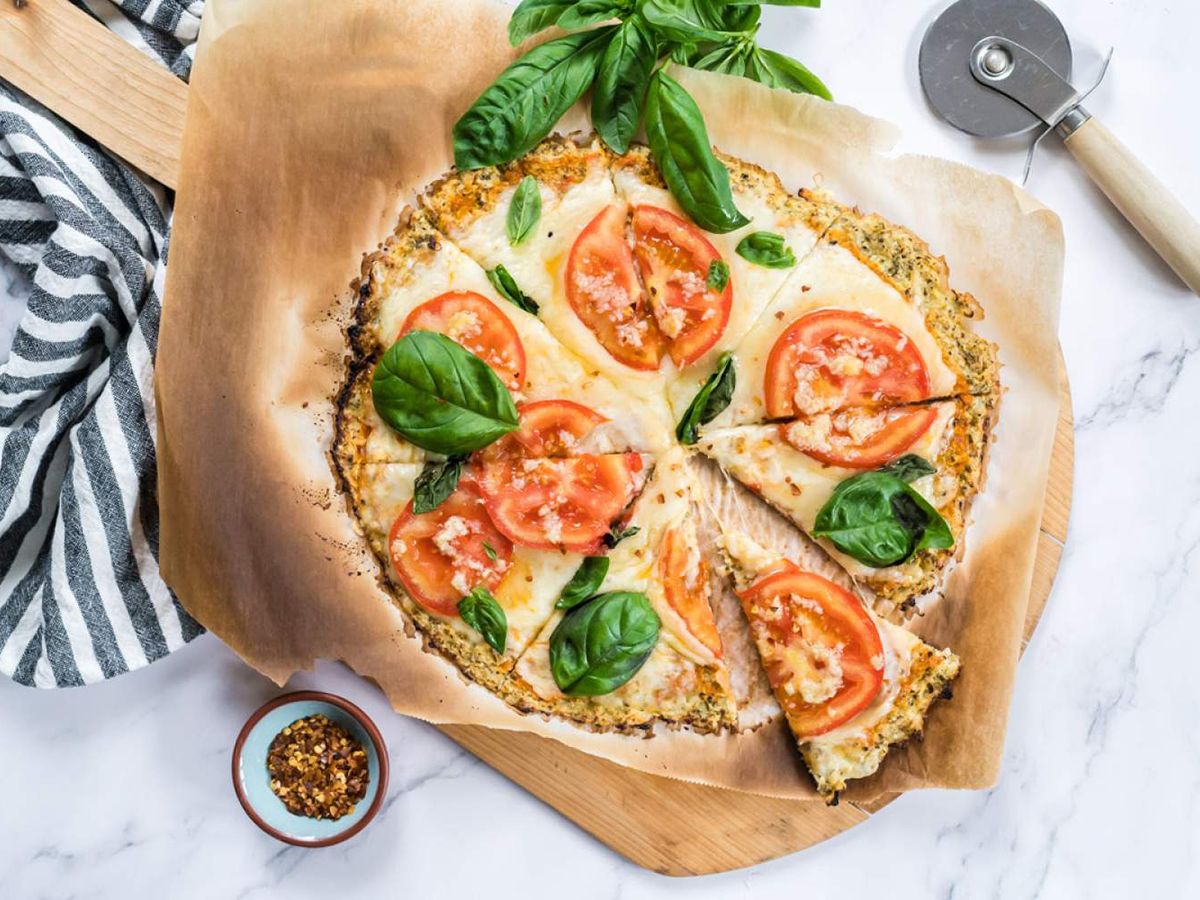 Delicious Margherita Pizza on Cauliflower Crust