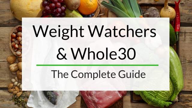 Weight Watches and Whole30 guide with lean protein, vegetables, fruit, and nuts.